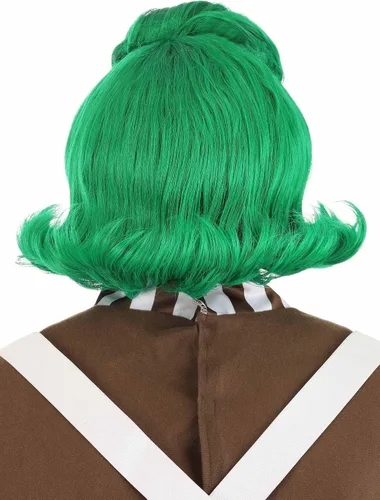 Vista 4 de Willy Wonka Oompa Loompa - Peluca verde para disfraz de trabajador de fábrica de chocolate y estándar de Halloween