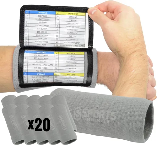 Vista 64 de Sports Unlimited Banda Instructora Triple para Adultos, Muñequeras de Fútbol para Jugadas, Muñequeras de Béisbol, Bandas de Brazo QB