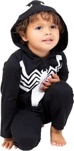 Vista 3 de Marvel Venom Baby Zip Up Cosplay Coverall Newborn to Little Kid