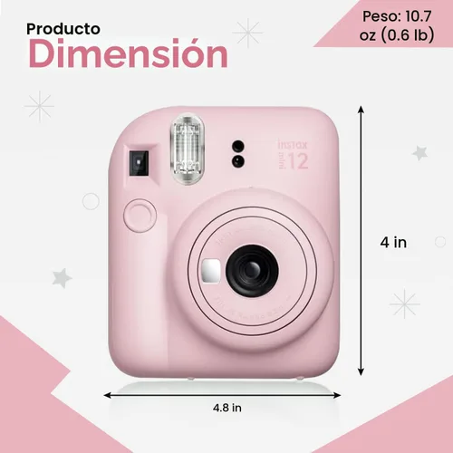 Vista 6 de Cámara Fujifilm Instant Mini 12 + Paquete de Accesorios y Funda Personalizada Compatible + Fuji Instant (20 Fotos) Álbum de Fotos Mini de Diseñador