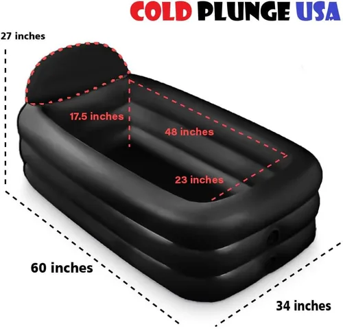 Vista 2 de Cold Plunge USA Tub - Bañera de hielo - Bañera de recuperación - Terapia de frío - Bañera de entrenamiento (negro)