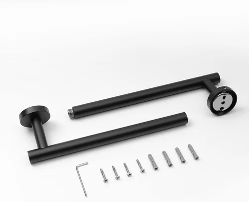 Vista 2 de HITSLAM Toallero negro mate de 19.8 pulgadas para baño, toallero de baño de acero inoxidable SUS304 montado en la pared, moderno soporte de toalla