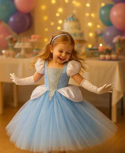 Vista 3 de Princess Costume for Girls Princess Dress Halloween Birthday Party Outfits for Little Kids