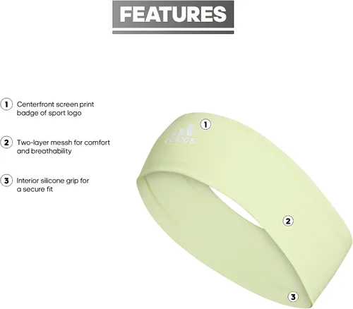 Vista 2 de adidas Womens Alphaskin 2.0 Elastic Headband Discontinued