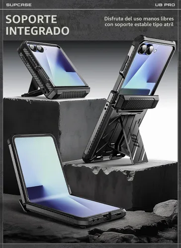 Vista 4 de SUPCASE Funda para Samsung Galaxy Z Flip 7 con soporte integrado y clip para cinturón (Unicorn Beetle Pro), [protección de bisagra]