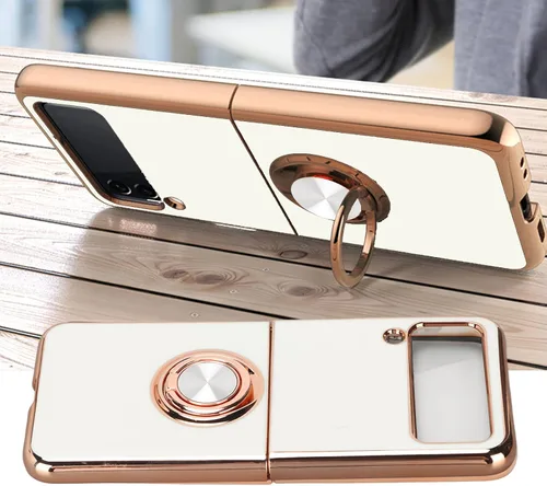 Vista 2 de Diyeeni Compatible con Flip 3, funda protectora para teléfono celular, con soporte de anillo de rotación de 360°, funda protectora resistente a