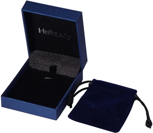 Vista 6 de Holizaly Collar con Colgante de Letra Inicial A-Z para Hombres y Mujeres, Letra Mayúscula Chapado en Oro 18K, Cadena Cuadrada de Diamantes, Regalo