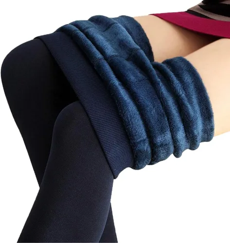 Vista 4 de Romastory - Leggings cálidos de invierno para mujer, elásticos, gruesos, térmicos, con forro polar