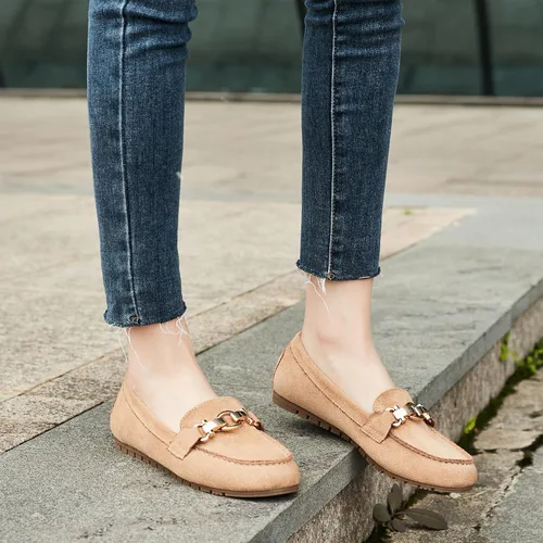 Vista 2 de Mocasines cómodos y ligeros para mujer, zapatos planos de meter sin cordones, estilo informal para el trabajo
