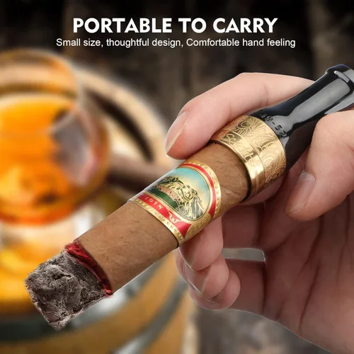 Vista 4 de Scotte Boquilla de cigarro para hombres y mujeres, portátil, 4 tamaños, con caja de regalo (negro y dorado)