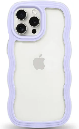 Vista 99 de Anuck Funda para iPhone 13 Pro con borde ondulado, diseño trasero transparente, agarre antideslizante, forma de marco rizado ondulado, a prueba