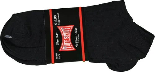 Vista 3 de Tuff Stuff Lote de 12 pares de calcetines deportivos negros invisibles para mujer 9-11