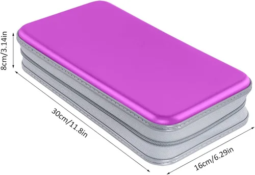 Vista 6 de Siveit - Funda para CD/DVD, estuche rígido de plástico duro con capacidad para 80 discos, organizador de almacenamiento para coche, hogar, oficina