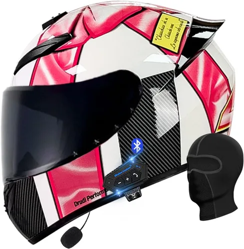 Vista 23 de Casco de motocicleta con Bluetooth, casco con Bluetooth integrado, casco integral plegable con Bluetooth, aprobado por DOT/ECE, con múltiples