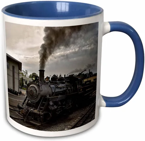 Vista 9 de 3dRose Foto de una taza negra de dos tonos de 11 oz de motor de vapor