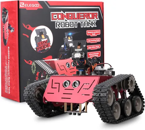 Vista 7 de ELEGOO Kit de Tanque Robot Conqueror con UNO R3 para Arduino Robótica para Niños de Edades 8-12 y 12-16 Kits de Ciencias STEM Robots de Codificación