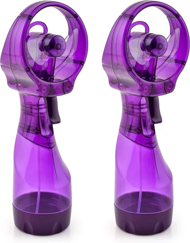 Vista 14 de O2COOL - Ventilador de mano de lujo, funciona con pilas, ventilador pulverizador de agua (verde) Sí