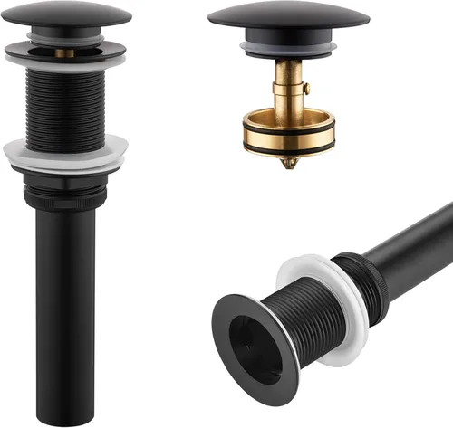 Vista 11 de KOKOSIRI C1002BG - Drenaje desplegable para fregadero de baño con cesta coladora, dorado cepillado con recogedor de pelo desmontable Oro cepillado