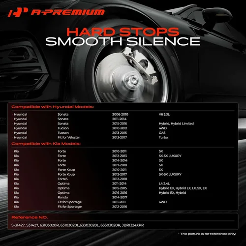 Vista 2 de A-Premium Rotores de freno de disco perforados y ranurados delanteros de 11.81 pulgadas (11.811 in) compatibles con modelos seleccionados de Hyundai