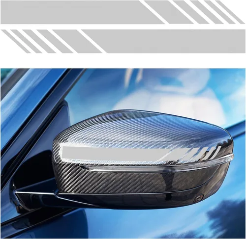 Vista 9 de Dickno 2 piezas de adhesivos para espejo retrovisor de coche, 14 cm × 1,4 cm Adhesivos impermeables para espejo lateral de auto, tiras