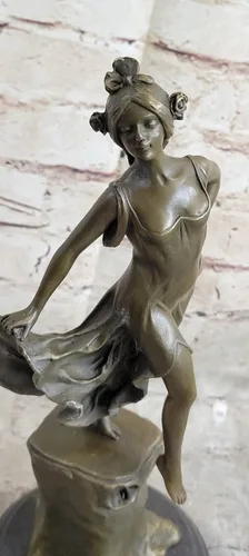 Vista 6 de EUROPEAN BRONZE Coleccionista detallado Bailarín coleccionable por Vallet Escultura de bronce Home Deco Brilliance Hot Cast Hecho a mano Art Noveau