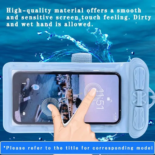 Vista 3 de Funda compatible con Alcatel TCL A1X A503DL impermeable bolsa seca (no película protectora de pantalla), nueva versión azul