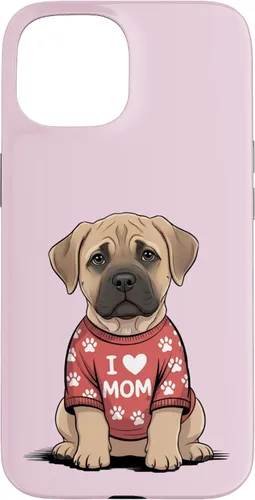 Vista 6 de Womens I Love Mom Bullmastiff Dog Mother's Day Mastiff Mom Case for iPhone 17