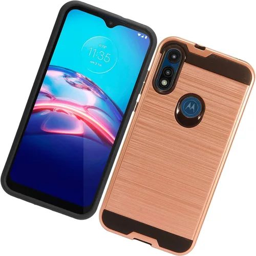 Vista 5 de Para Motorola Moto E (2020) XT2052 - Funda de teléfono estilo cepillado - CS3 oro rosa