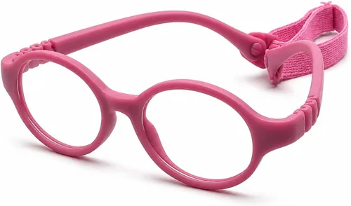 Vista 14 de Baby Glasses 0-1 Year - XXS Round Infant Glasses with Strap 38-14-120 - Clear Newborn Spectacles for Prescription Negro