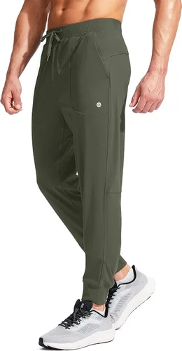 Vista 2 de Viodia Men's Joggers with Zipper Pockets Athletic Running Track Sweatpants for Men Workout Traning Gym Pants