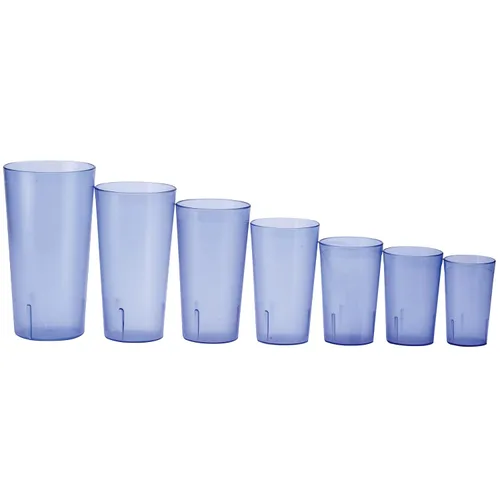 Vista 2 de Winco Vasos de plástico resistentes para restaurantes, 20 onzas, color azul, 12