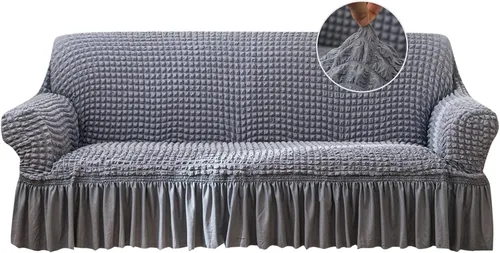 Vista 19 de Jeloris Funda Protectora Elástica para Sofá de Dos Plazas de Fácil Ajuste con Falda, Protector de Muebles Universal Duradero Lavable de Alta Beige