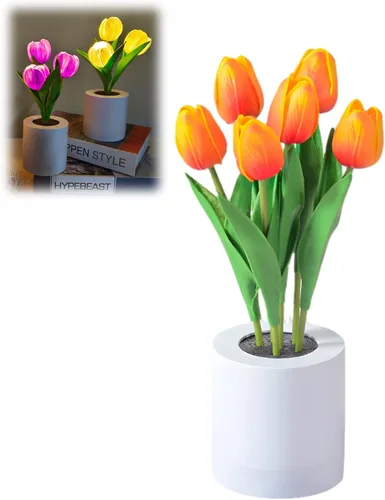 Vista 11 de Lámpara de girasol, girasol artificial en maceta con luces LED, luz nocturna LED USB, lámpara de mesa, mesita de noche, dormitorio, luz decorativa