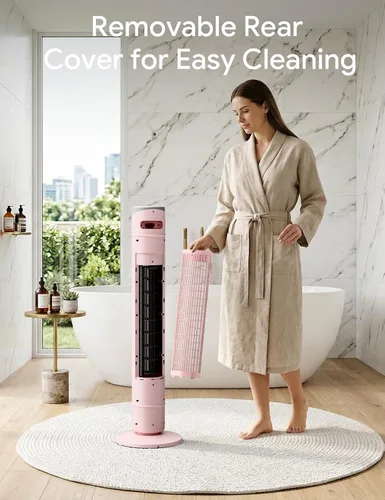 Vista 58 de ZAFRO Ventilador de torre inteligente para dormitorio, ventilador de torre oscilante de 120°, 28 pies/s de alta velocidad, 12 velocidades, 4 modos