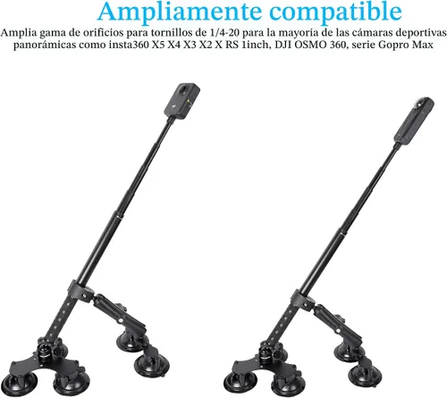 Vista 7 de PellKing Soporte de coche de succión para Insta360 x5, x4, x3, x2, x, One