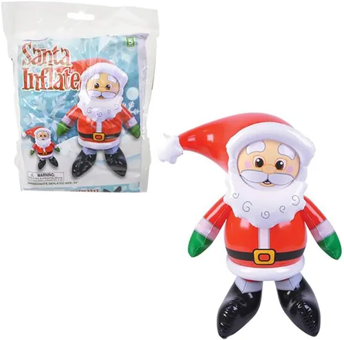 Vista 4 de The Dreidel Company Paquete de 2 inflables de Papá Noel de Navidad, 24 pulgadas, 2 pies de alto, perfecto para niños, reuniones, premios de aula