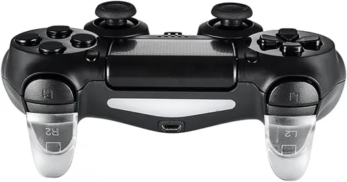 Vista 5 de eXtremeRate Transparent Clear 2 Pairs L2 R2 Buttons Extention Trigger for PS4 Controller, Game Improvement Adjusters Extenders for PS4 Controller