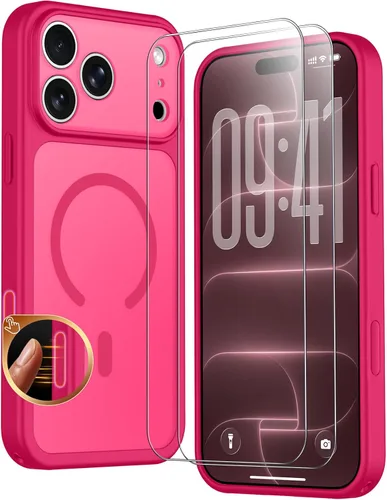Vista 200 de SPIDERCASE Funda magnética translúcida diseñada para iPhone 11, con 2 protectores de pantalla de vidrio templado, antihuellas, para iPhone 11 de 6.1