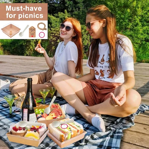 Vista 5 de 50 cajas de charcutería con tapas transparentes, recipientes de comida individuales para llevar, recipientes para llevar de 5 pulgadas, recipientes