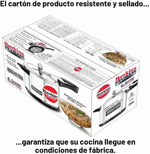 Vista 5 de Hawkins Olla a presión Hevibase de aluminio de 6,5 litros, cocina de tapa interior de inducción, plata (Ih65)