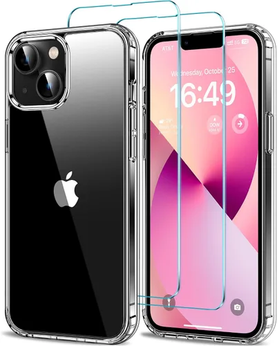 Vista 39 de HOOMIL Funda para iPhone 11 con 2 protectores de pantalla de vidrio templado, no amarillea, protección contra caídas, arañazos, transparente, parte
