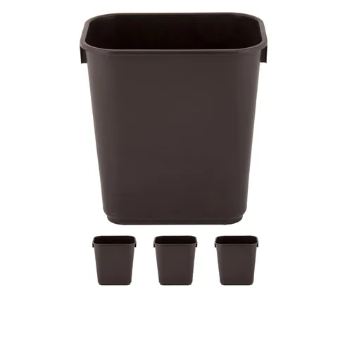 Vista 17 de Cubo de basura rectangular beige de 10 galones para restaurante, papelera comercial, papelera de plástico para oficina, cubo de basura para baño
