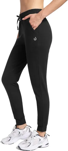 Vista 2 de HARTPOR Pantalones deportivos de algodón para mujer, pantalones deportivos para yoga, pantalones deportivos casuales para correr con bolsillos