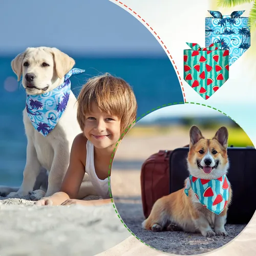 Vista 4 de Paquete de 72 bandanas para perros a granel de búfalo a cuadros para gato, bufanda de verano, bufanda triangular, baberos para baba de fruta