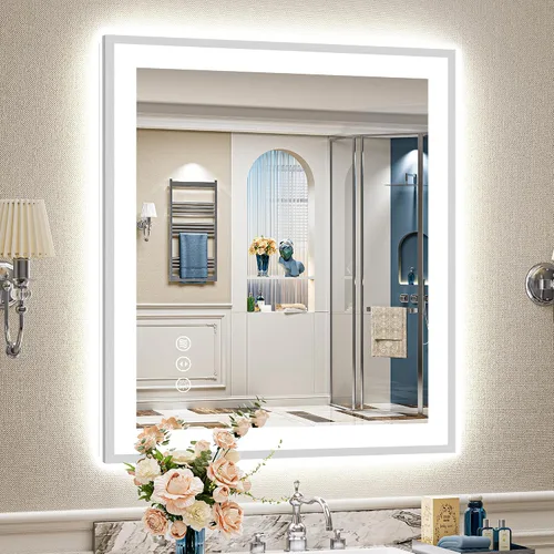 Vista 98 de 24x32 LED Bathroom Mirror, Backlit & Front Lit Lighted Mirror Retroiluminado+luz frontal