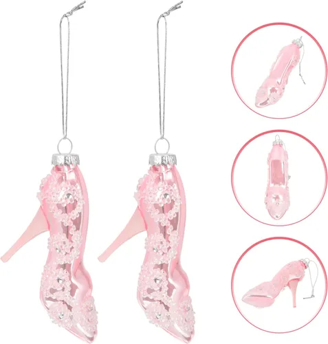 Vista 9 de 1 par de colgantes de tacón alto para el día de San Valentín, adorno colgante ligero para zapatos, decoración reutilizable de tacón alto