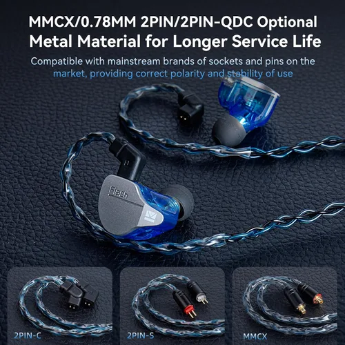 Vista 7 de KBEAR ST12 MAX - Cable IEM de 4.9 ft/4.92 pies, 8 hebras, 4N OFC, chapado en plata, cable de extensión de auriculares de 14 núcleos, cable de Gris