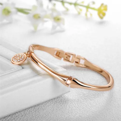 Vista 5 de CdyBox Reloj de cristal para mujer con 3 pulseras, reloj de pulsera de cuarzo, 4 piezas, juego de joyería para mujer
