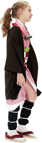 Vista 5 de Disfraz de kimono de anime japonés Tanjiro Kamado Nezuko Giyuu para niños