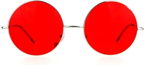 Vista 25 de Hippie Groovy Gradient Oversize Anteojos de sol redondos Lennon grandes